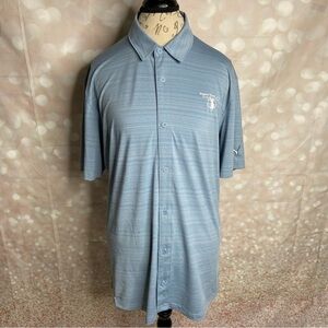Puma Robert Trent Jones Golf Trail Sky Blue Button Front Shirt L